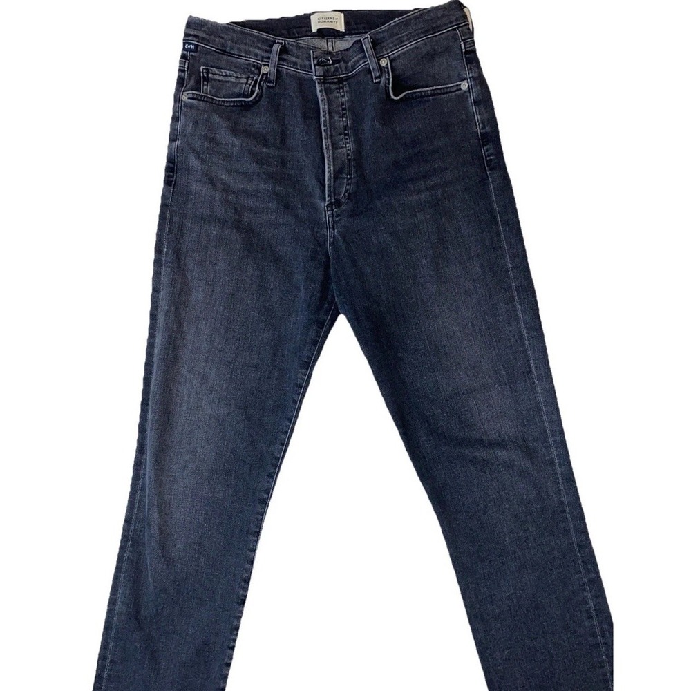 Citizens of Humanity Olivia Jeans Womens 28 Black Denim Ankle Button Fly